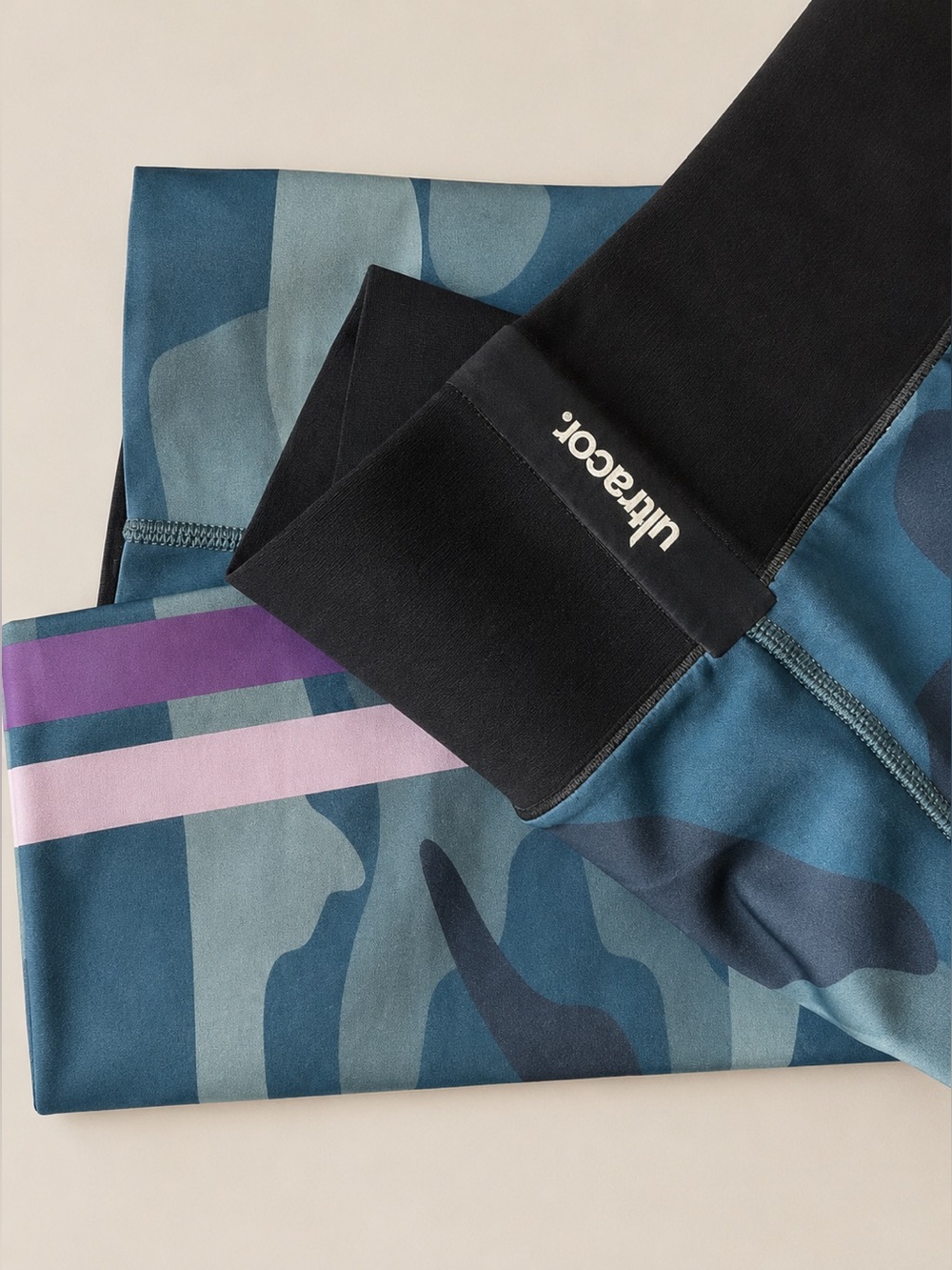 Ultracor Barry’s Blue Camo Leggings Purple Stripe Size M - Picture 3 of 4